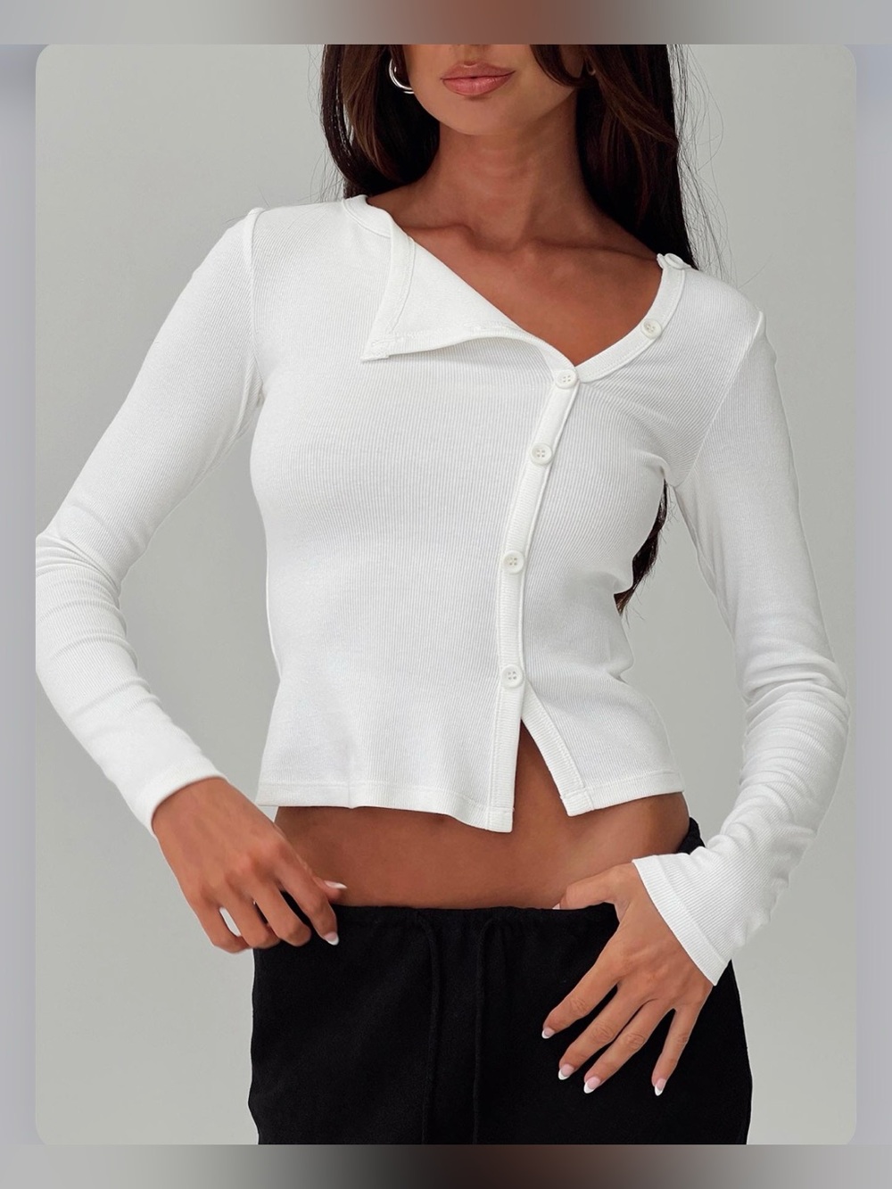 Princess Polly Passoni Long Sleeve Top White - US 4 / White